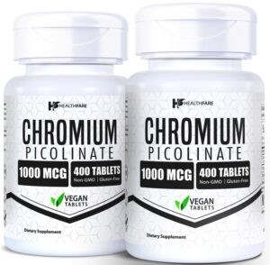 Frasco HealthFare Picolinato de cromo 1000mcg