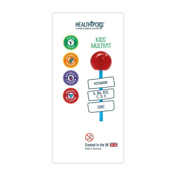 Version 1.0.0 Piruletas multivitamínicas para niños de color rojo