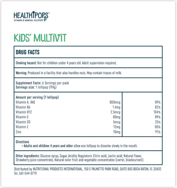 Piruletas para niños, presentación de Healthipops