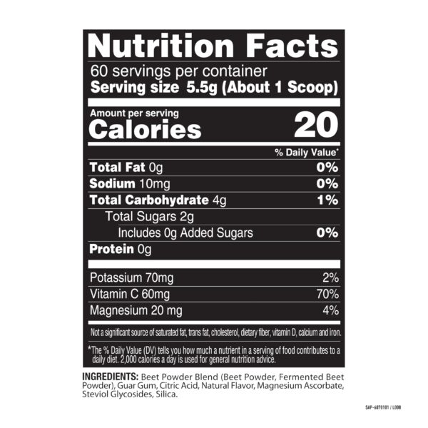 Etiqueta de ingredientes y beneficios