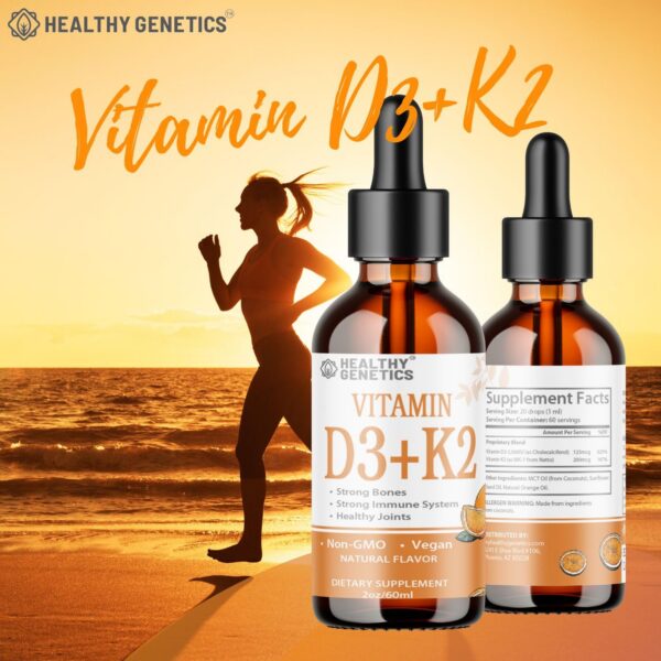 Healthy Genetics etiqueta suplemento vitamina d3 k2 5000 iu