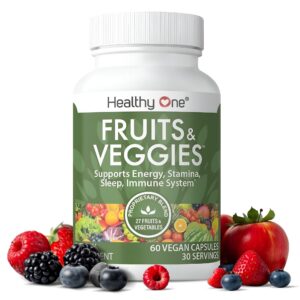 Frasco de Healthy One Fruits & Veggies con etiqueta