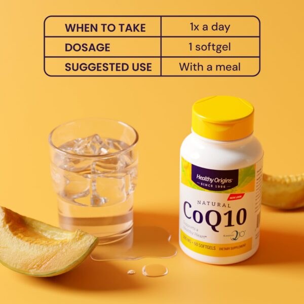 Frasco y etiqueta de Healthy Origins CoQ10