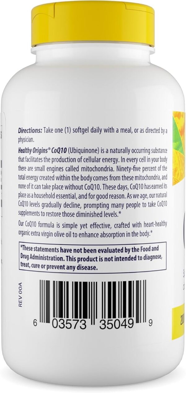 Version 1.0.0 Etiqueta del frasco Healthy Origins CoQ10