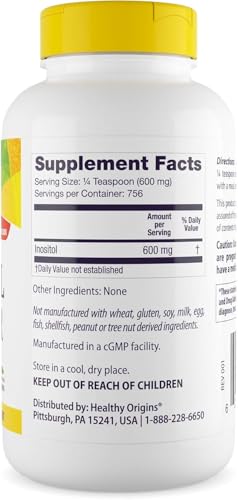 Detalle del envase suplemento Healthy Origins inositol vitamina B8