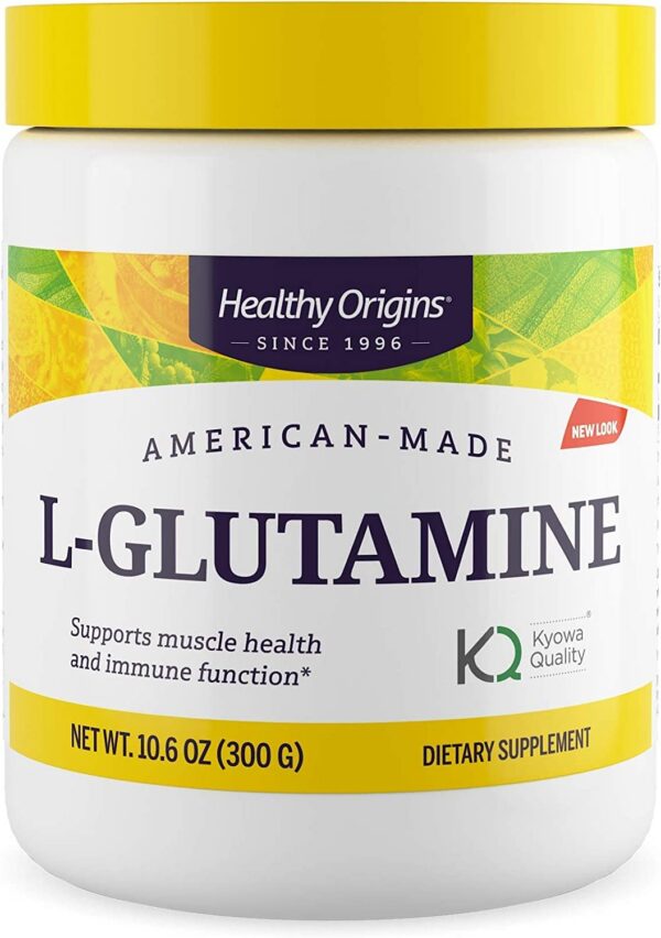 Version 1.0.0 Polvo de L-glutamina Healthy Origins frasco