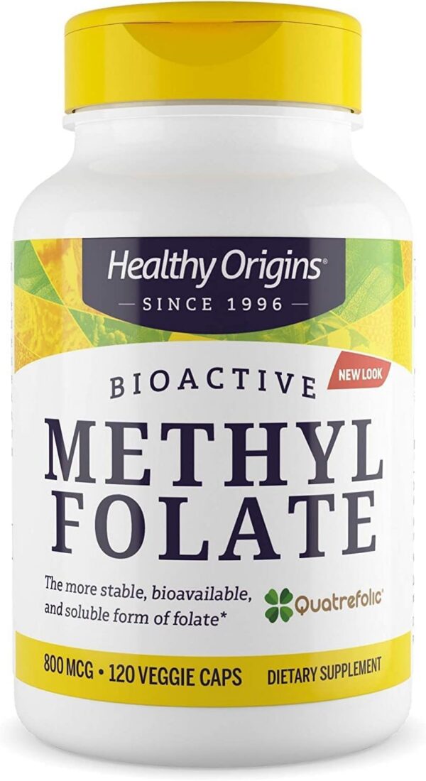 Frente de Healthy Origins Methyl Folate 800 mcg