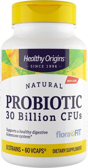 Version 1.0.0 Healthy Origins probiótico 30 mil millones UFC botella frontal
