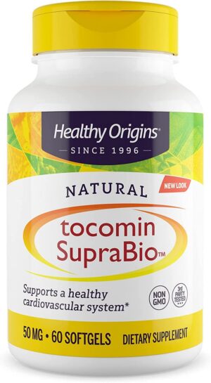 Botella Healthy Origins Tocomin SupraBio 50 mg 60 softgels