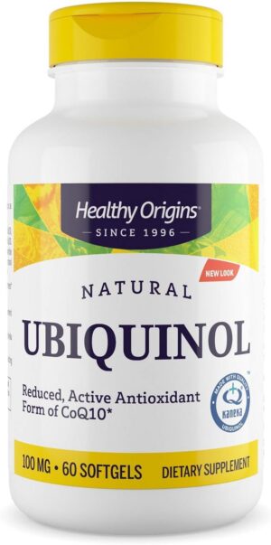 Version 1.0.0 Healthy Origins ubiquinol 100 mg etiqueta frontal