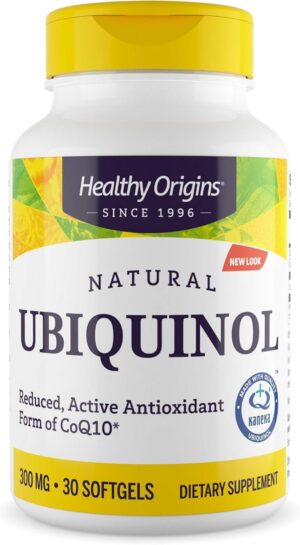 Frente del envase Ubiquinol 300 mg Healthy Origins