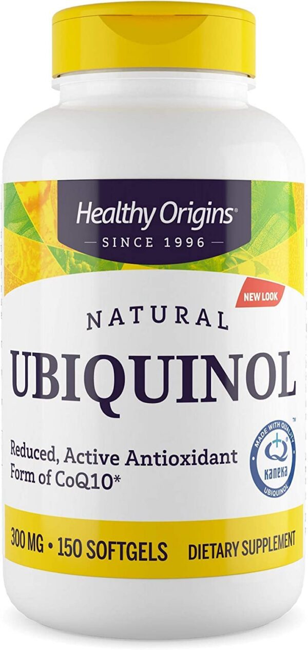 Frente del envase de Healthy Origins ubiquinol