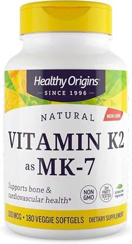Healthy Origins vitamina K2 MK-7 suplemento 180 cápsulas veganas