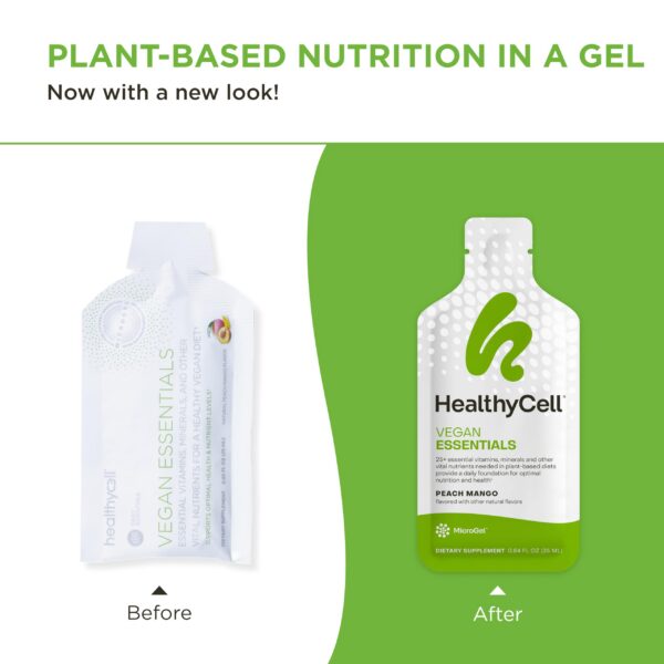 Version 1.0.0 Gel pack individual multivitamínico vegano líquido HealthyCell Essentials