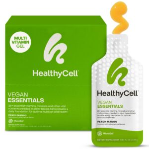 Paquete multivitamínico vegano líquido HealthyCell Essentials 30 gel packs