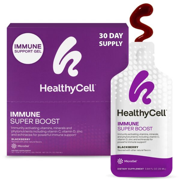 Healthycell suplemento inmunológico líquido sabor zarzamora paquete gel
