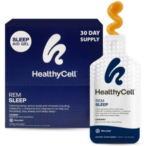 Healthycell suplemento sueño REM gel líquido sabor cereza 30 pack