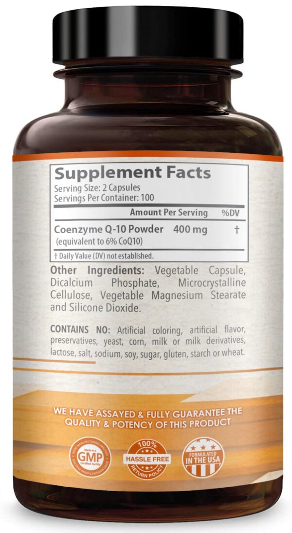 Version 1.0.0 Etiqueta del suplemento CoQ10 200 mg