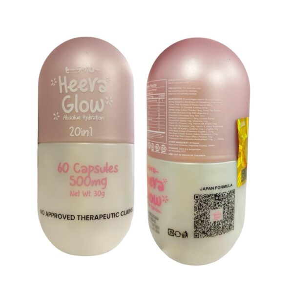 Envase de Heera Glow en primer plano