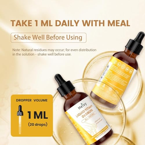 Gotas líquidas veganas vitamina D3 Heivy para bienestar diario