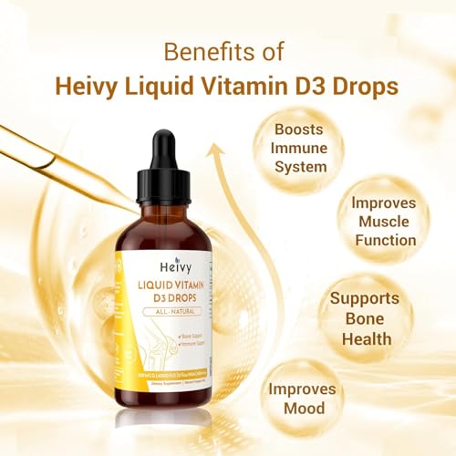 Vitamina D3 líquida Heivy para salud ósea e inmunológica