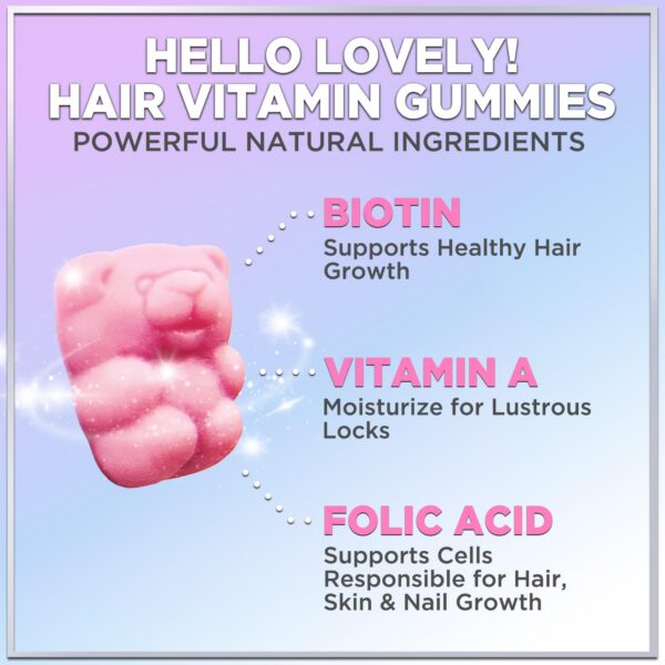 Hello Lovely frasco gomitas biotina para cabello piel y uñas