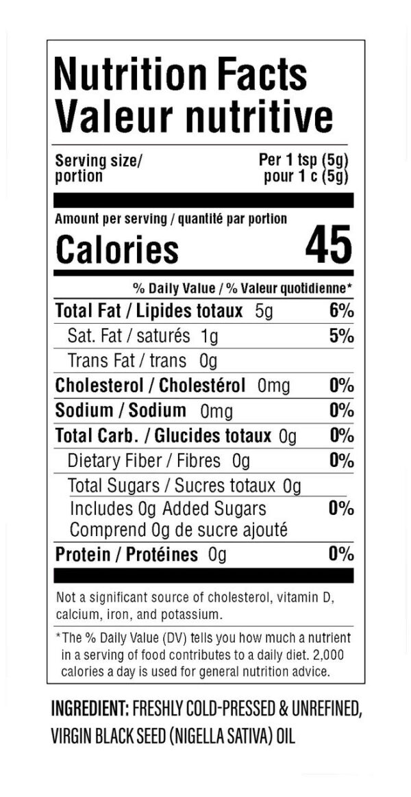 Etiqueta Hemani Black Seed Oil