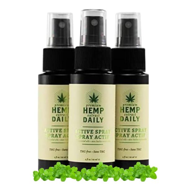 Version 1.0.0 Spray activo Hemp Daily - Botella y etiqueta