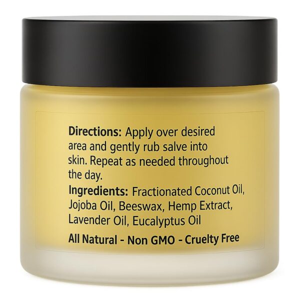 Hemp Nectar Salve 6000 mg etiqueta cercana
