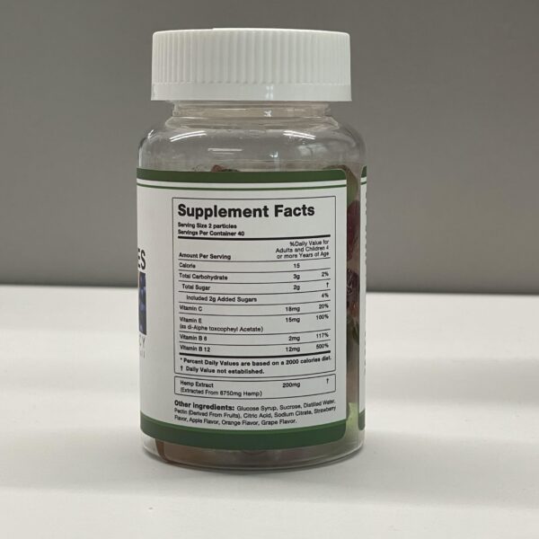 Interior del envase de gomitas Omega Pitaya