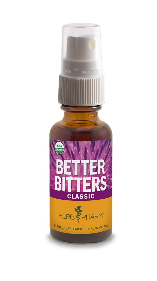 Frasco de Herb Pharm Better Bitters con etiqueta
