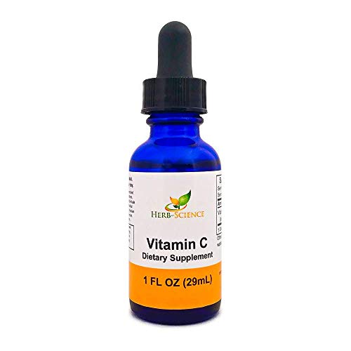 Herb-Science vitamina c líquida botella azul 1 onza