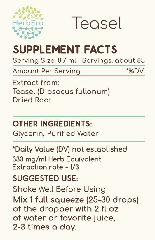 Frasco de tintura Teasel sin alcohol
