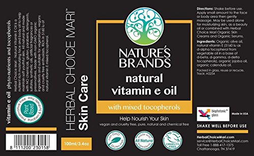 Etiqueta de Herbal Choice Mari Aceite Vitamina E