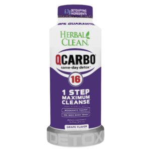 Version 1.0.0 Herbal Clean QCarbo16 bebida detox sabor uva botella