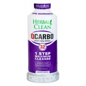 Botella Herbal Clean QCarbo32 bebida detox sabor uva 32 oz