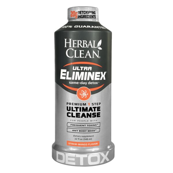 Herbal Clean Ultra Eliminex botella frente fresa mango 32 fl oz