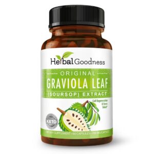 Herbal Goodness cápsulas de graviola 700mg suplemento natural 60 cápsulas