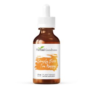 Botella de Herbal Goodness Simply B'cos I'm Happy! suplemento ánimo y estrés 2oz