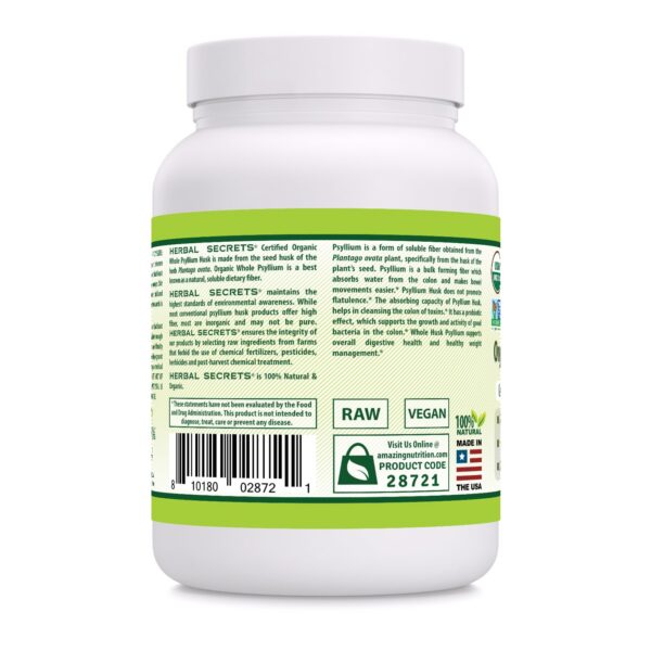 Version 1.0.0 Herbal Secrets cáscara psyllium orgánica paquete 16oz