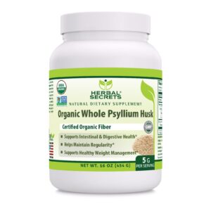 Herbal Secrets suplemento psyllium orgánico polvo 16oz