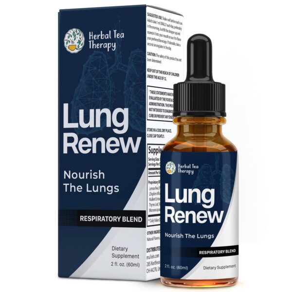Frente del envase Herbal Tea Therapy Lung Renew Mullein Drops