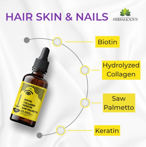 Vista lateral de la botella de colágeno