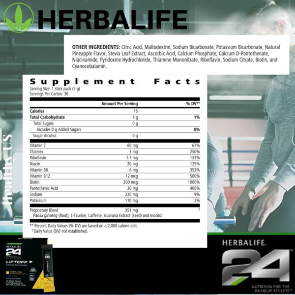 Version 1.0.0 Herbalife24 Liftoff vitamina B complejo energía y enfoque