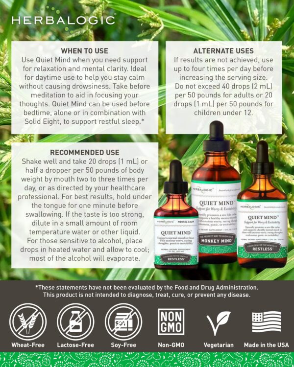 Herbalogic Quiet Mind gotas con ingredientes tradicionales chinos