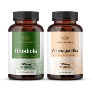 HERBAMAMA kit cápsulas Rhodiola Rosea y Ashwagandha