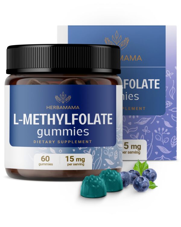 Frente de la caja Herbamama L-Methylfolate Gummies