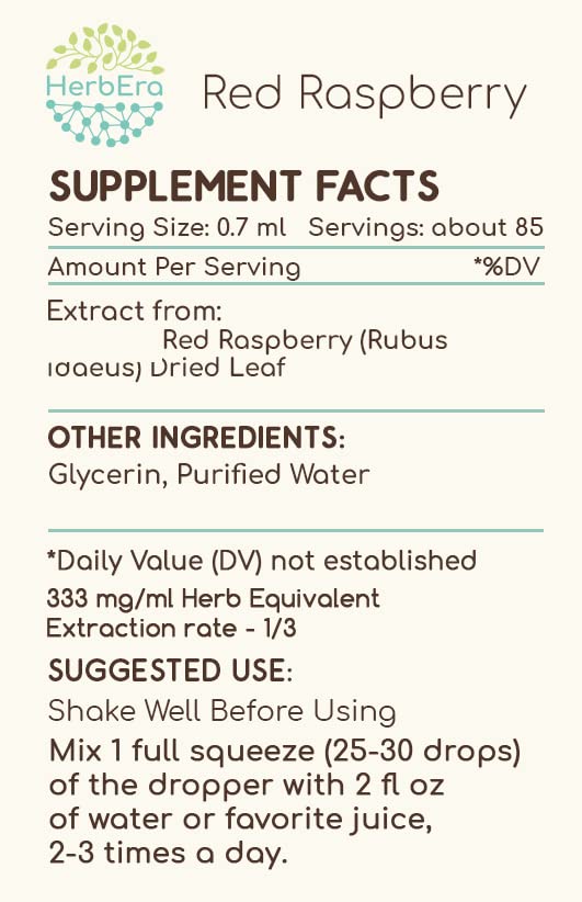 Herbera extracto herbal frambuesa roja sin alcohol 2 fl oz