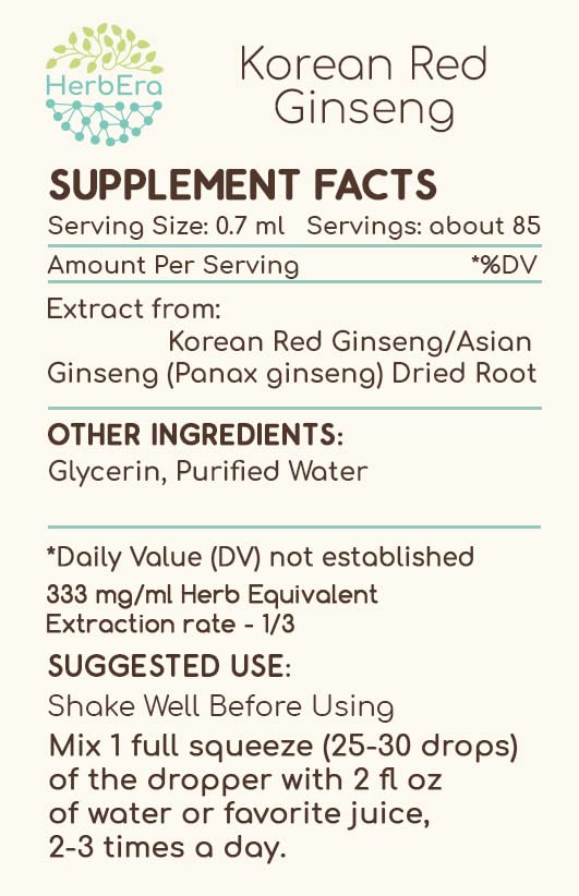 Herbera extracto herbal natural ginseng rojo coreano