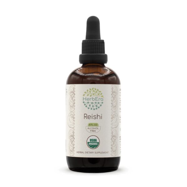 Botella de extracto Reishi orgánico HerbEra 4 oz
